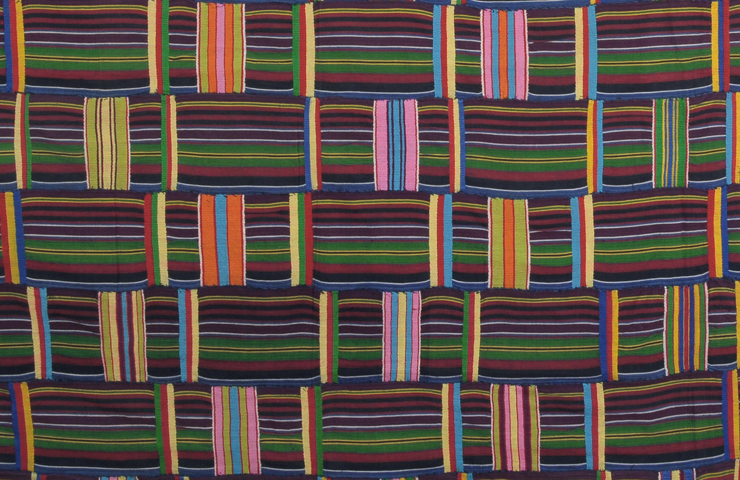 Handwoven Ewe Kente Cloth – Vintage 1980s Ghana Textile