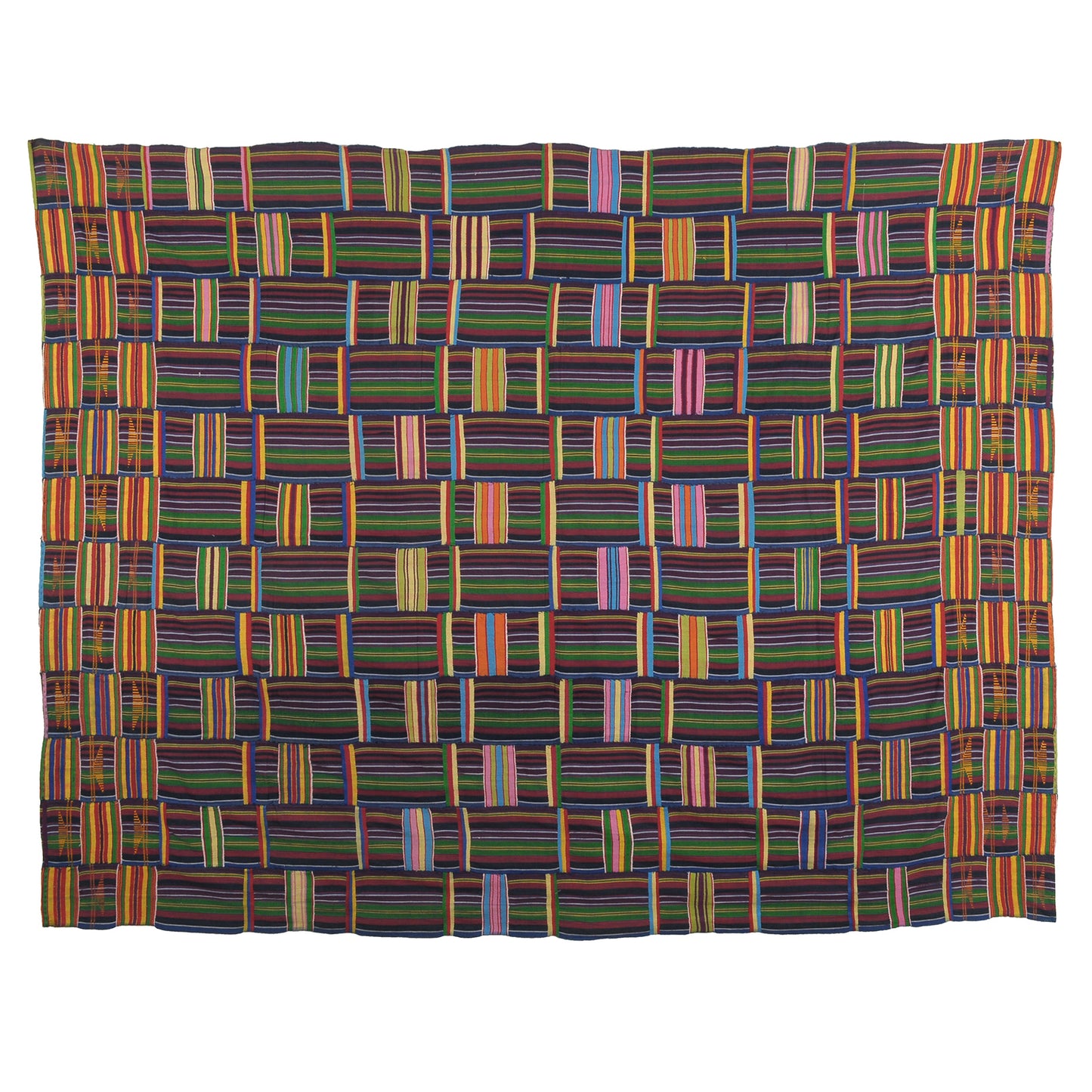 Handwoven Ewe Kente Cloth – Vintage 1980s Ghana Textile