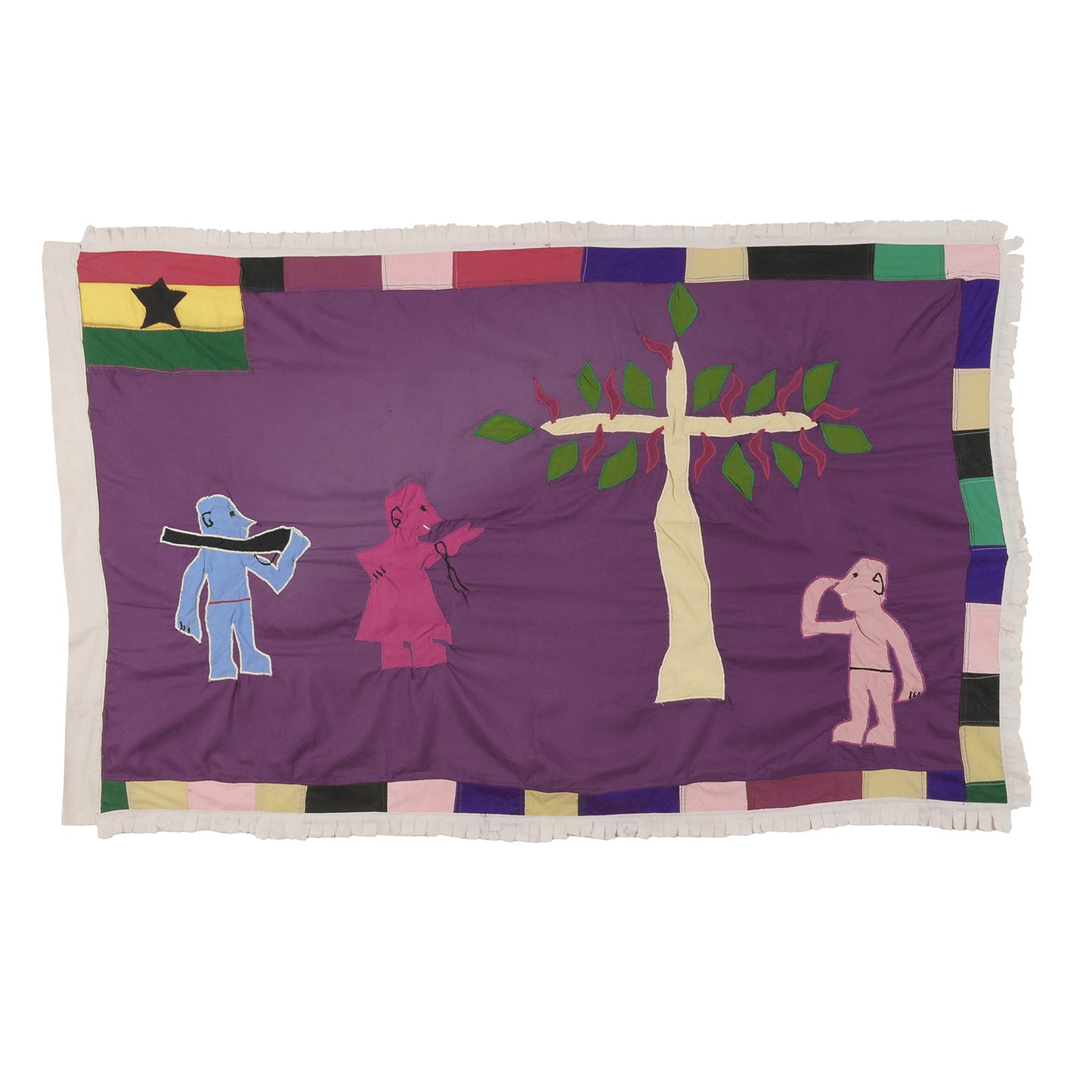 Exquisite Asafo Frankaa Flag 63½″×40″ – Fante War Banner