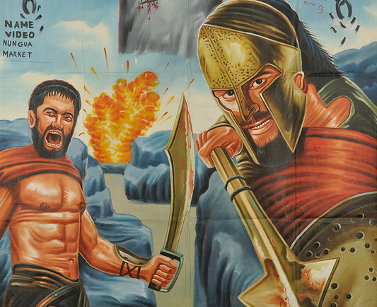 300 Epic Movie Canvas Poster Hand-Painted In Ghana - 57"X40" - alternate view