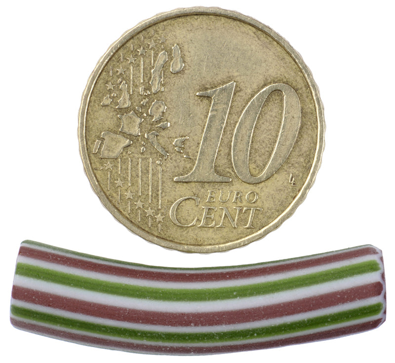 Rare Elbow Chevron Bead - Antique 4-Layer Venetian Trade Glass - close-up