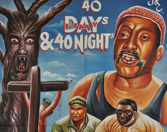 Unique 40 Days & 40 Nights Movie Poster - Hand Painted Ghanaian Art - alternate view