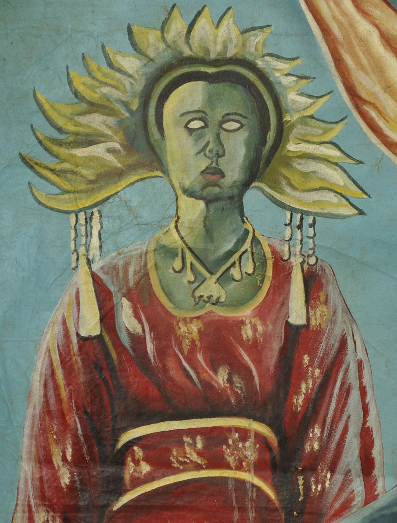 Big Trouble In Little China - Handcrafted Ghanaian Movie Poster - close-up