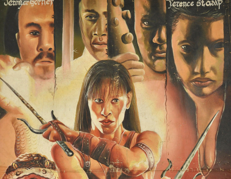 Elektra Movie Poster - Hand Painted Ghana Cinema Wall Art - close-up