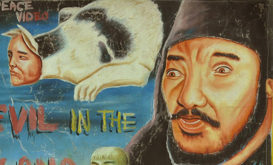 Evil In The Land African Movie Poster - Hand-Painted In Ghana - alternate view