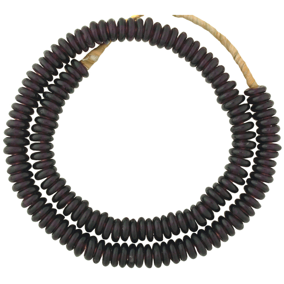 African Recycled Glass Beads 11Mm, Ghana Trade Beads, 21” Strand