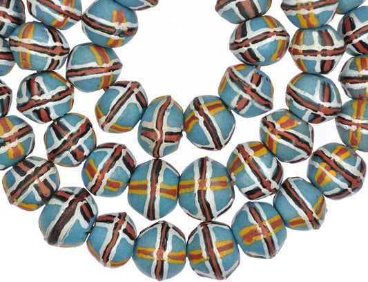 African Trade Beads: Fancy Krobo Powder Glass Beads 16-18Mm - alternate view
