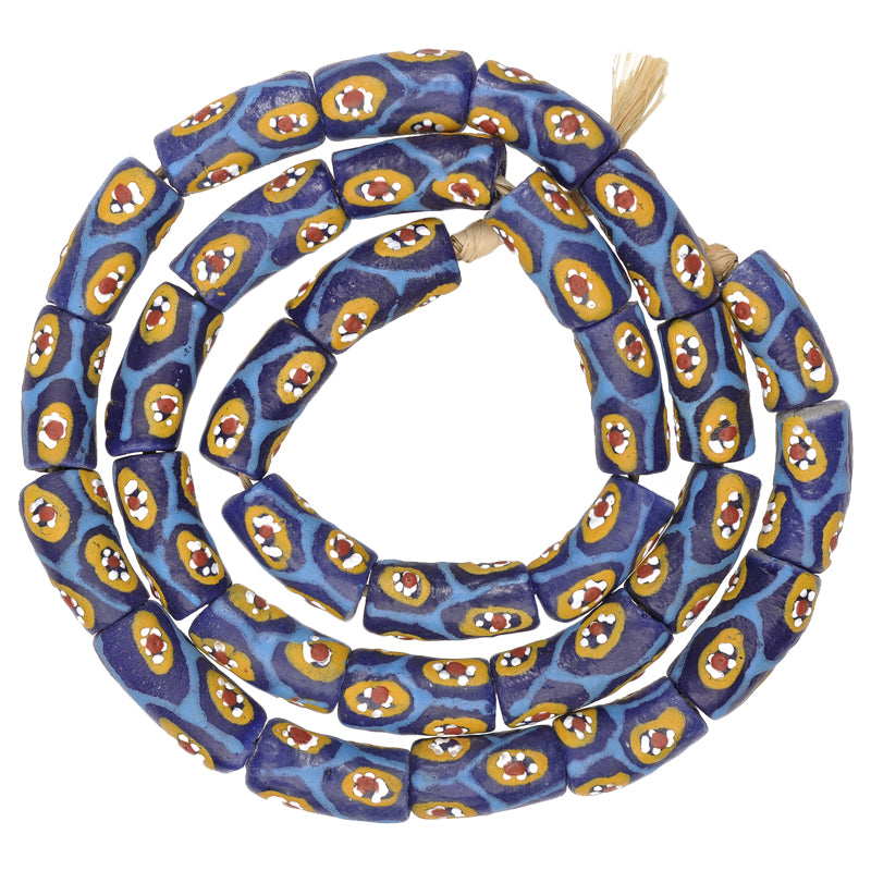 Powder Glass African Trade Beads, Krobo Ghana Fancy Glass Beads, 10-11Mm