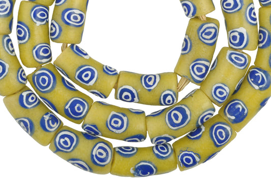 Fancy Powder Glass Beads 11Mm - Handmade Krobo Beads From Ghana - alternate view