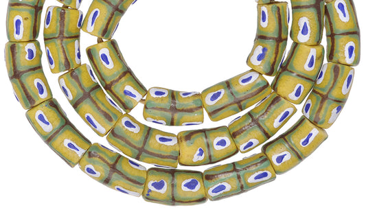African Powder Glass Beads 10-11Mm | Fancy Krobo Trade Beads - alternate view
