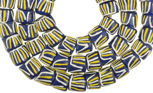 African Trade Powder Glass Beads, 12-13Mm, Fancy Krobo Beads - alternate view