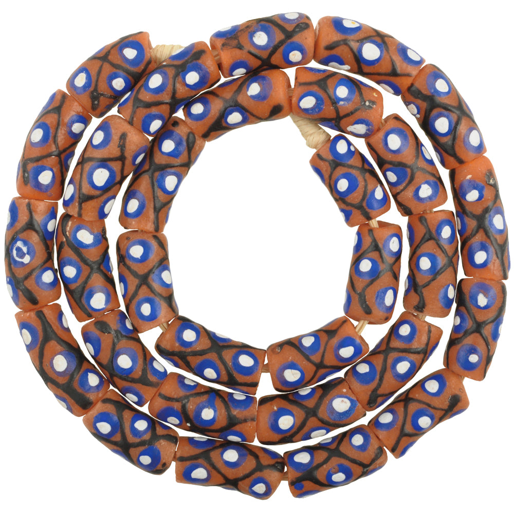10Mm African Fancy Powder Glass Beads - Ghana Krobo Trade Beads