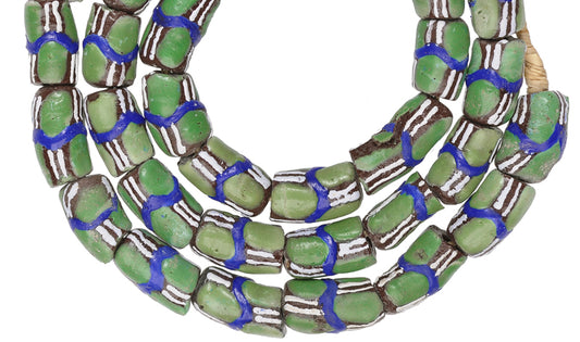 Colorful 10Mm Powder Glass Beads From Ghana - African Trade Beads - alternate view