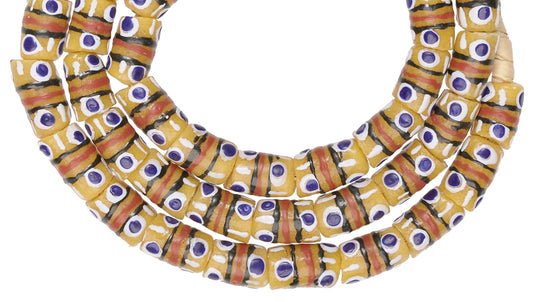 African Powder Glass Beads - Fancy Krobo Trade Beads, 9Mm - alternate view