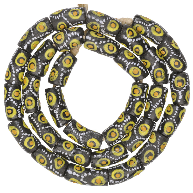 Colorful African Trade Beads - 10Mm Fancy Krobo Glass Beads