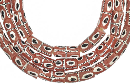 African Fancy Powder Glass Beads - 8Mm Krobo Trade Beads - alternate view