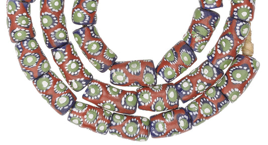 Handmade African Trade Beads: Fancy Krobo Glass, 10-11Mm - alternate view