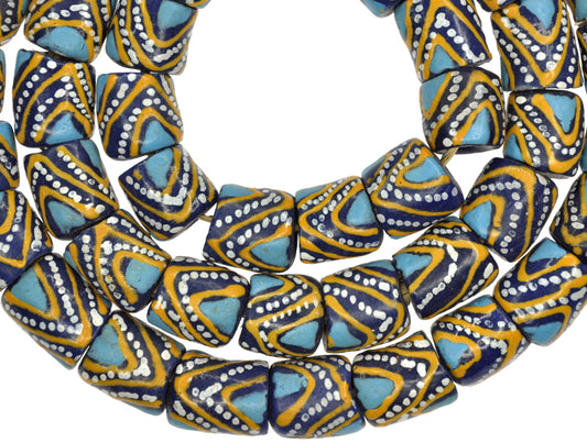 African Trade Beads: Fancy Recycled Glass Beads From Ghana, 12-13Mm - alternate view