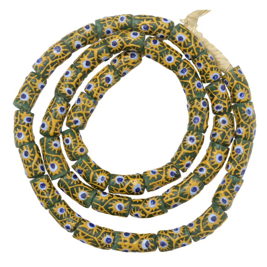 African Powder Glass Beads - Fancy Krobo Trade Beads, 8-9Mm