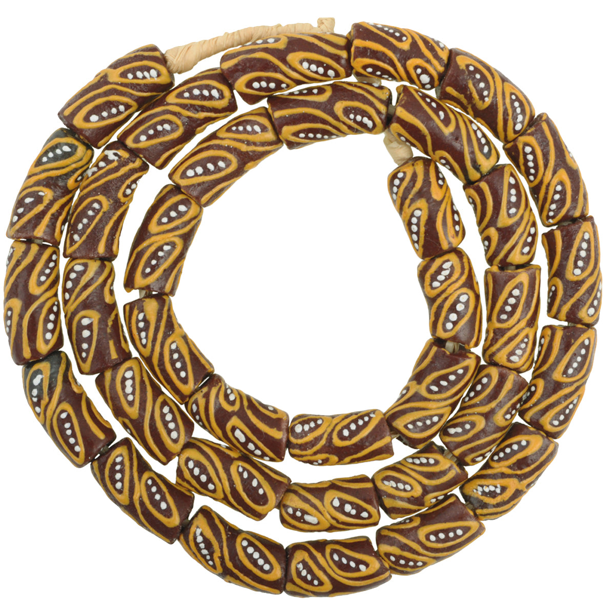 African Trade Powder Glass Beads - Fancy Krobo Beads 9Mm