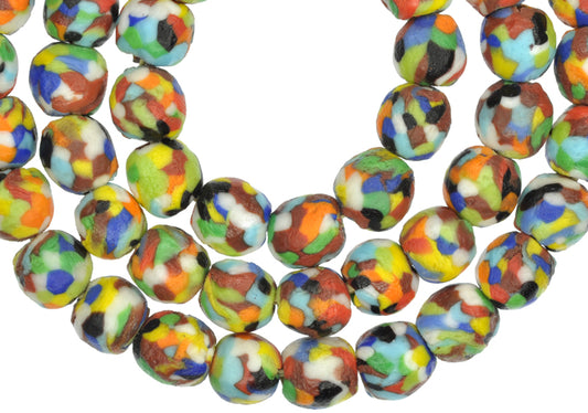 New African Trade Beads - Recycled Krobo Glass Beads, 11Mm - alternate view