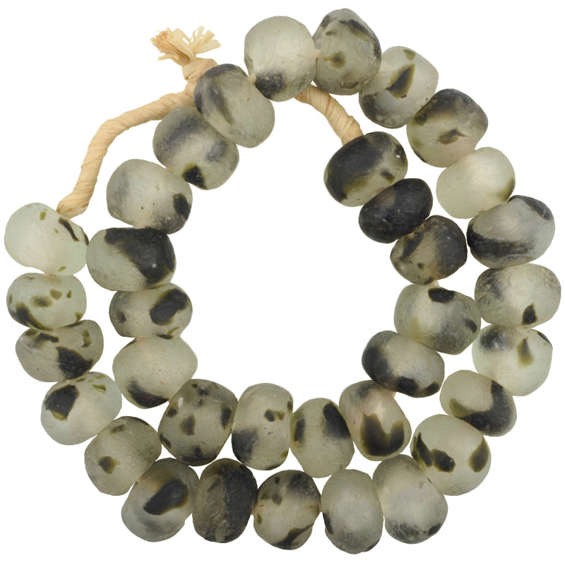 X-Large Multicolored Krobo Glass Beads - African Trade Beads 22"