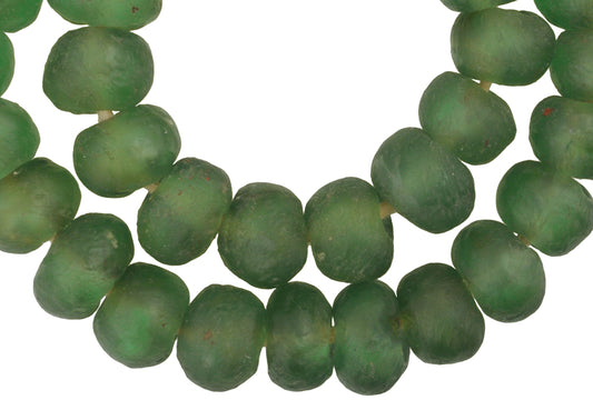 X-Large Translucent Powder Glass Beads - Krobo Ghana Trade Beads - alternate view