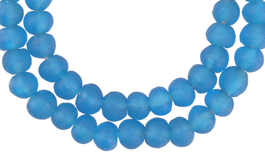 Translucent Krobo Glass Beads - Handmade African Trade Beads - zoomed-in detail