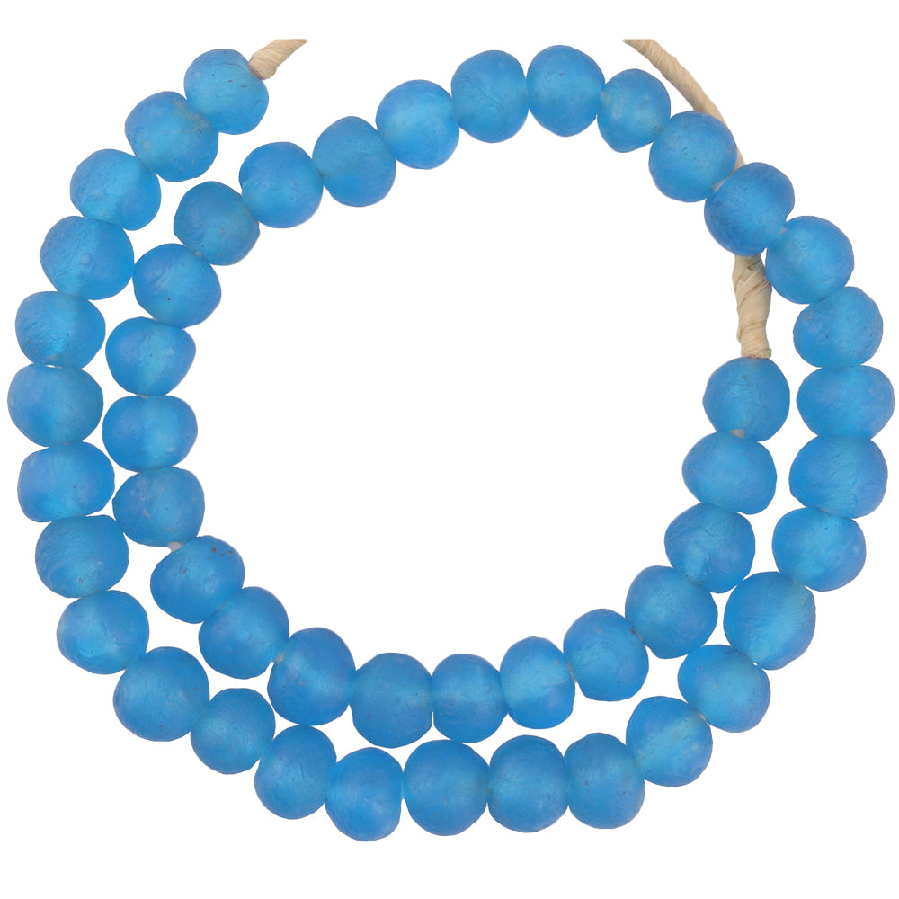 Translucent Krobo Glass Beads - Handmade African Trade Beads - close-up