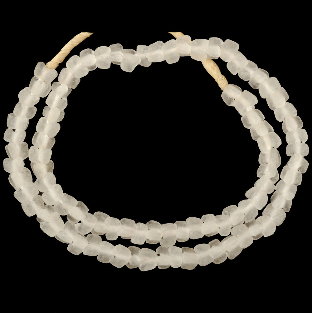 Translucent Krobo Glass Beads Imitating Bohemian Flower Trade Beads
