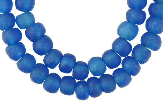 14Mm Translucent Krobo Powder Glass Beads - African Trade Beads - alternate view