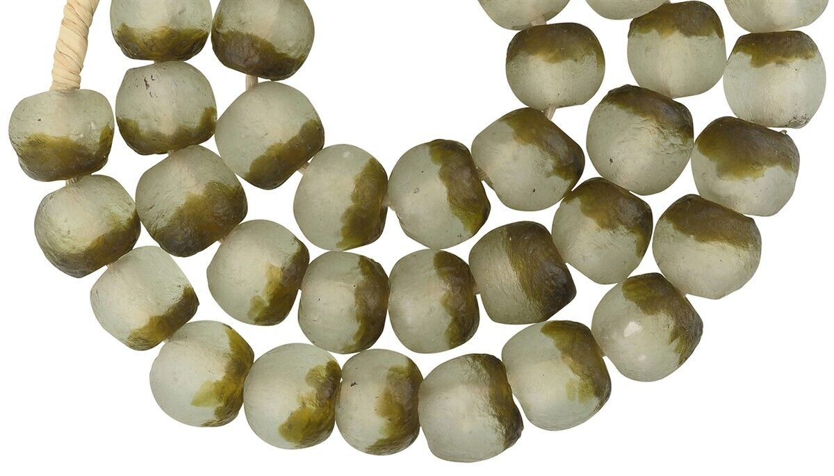 Translucent Powder Glass African Trade Beads - Krobo, Ghana - close-up