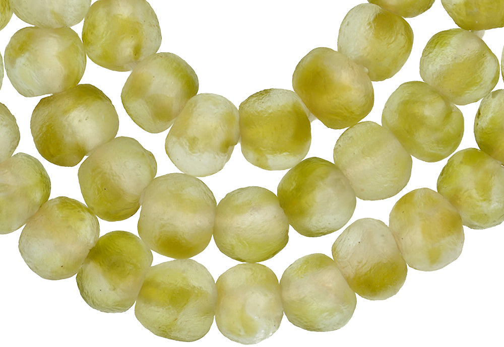 Translucent Krobo Glass Trade Beads - Handmade Recycled African Beads - alternate view