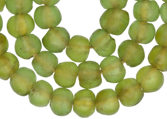 Translucent Krobo Glass Beads - 13-14Mm Ghana Recycled African Trade Beads - alternate view