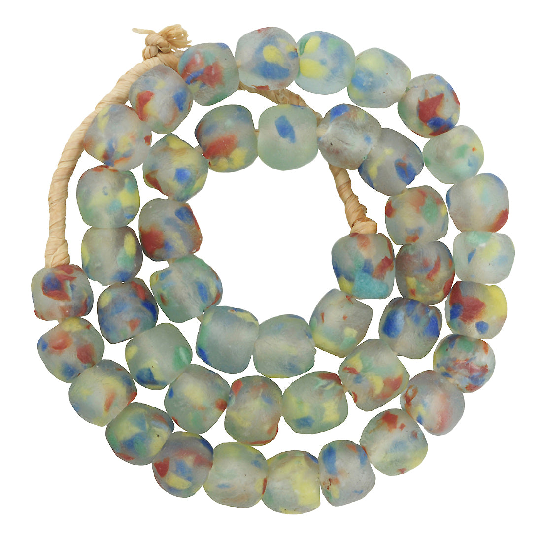 Translucent Recycled Glass Beads, 13-14Mm, African Krobo Strand