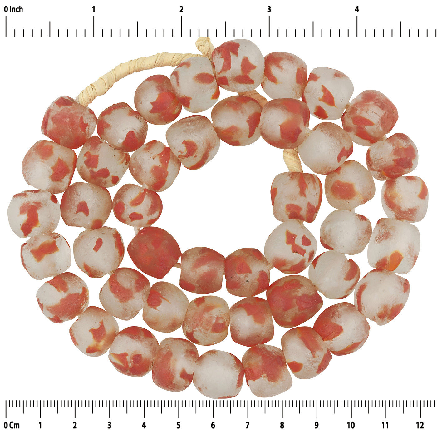Translucent Krobo Glass Beads - Recycled African Trade Beads - section zoom