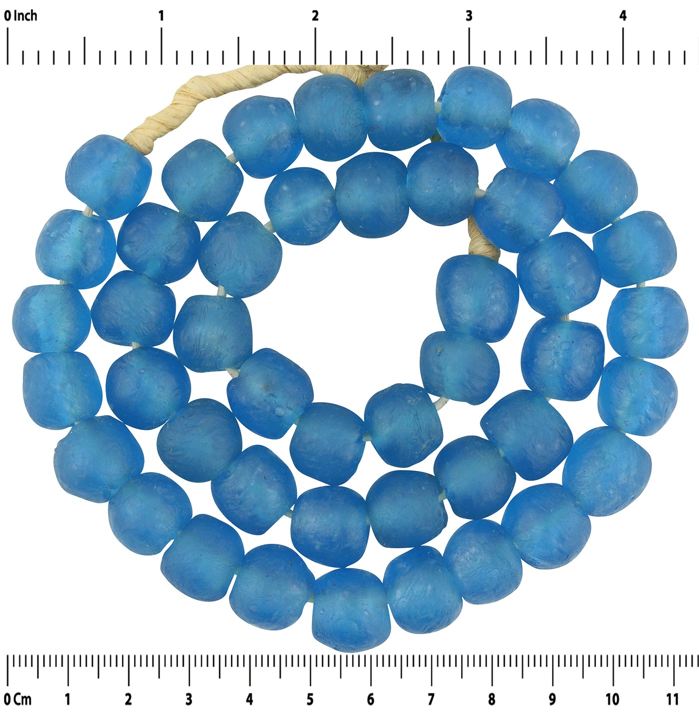 Translucent African Trade Beads - Powder Glass Krobo 13Mm - zoomed-in detail