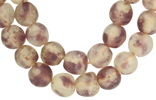 Translucent Powder Glass Beads - African Trade Beads, 21" Strand - alternate view