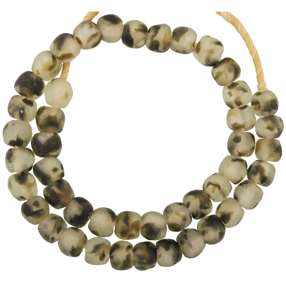 Translucent 13Mm Krobo Recycled Glass Beads, Ghana Trade Beads