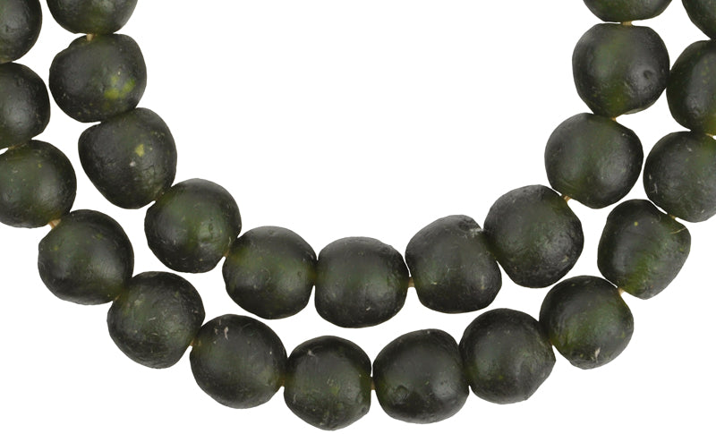 Large Translucent Krobo Glass Beads - 16-17Mm African Trade Beads - alternate view