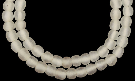 Translucent Krobo Glass Beads, Handmade African Trade Beads - alternate view