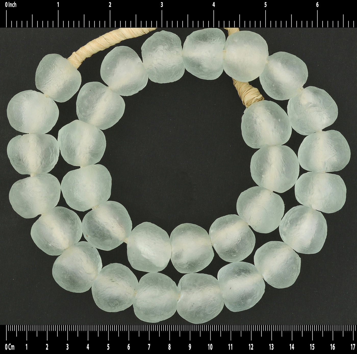 Handmade X-Large Translucent Krobo Glass Beads - 23-24Mm - zoomed-in detail