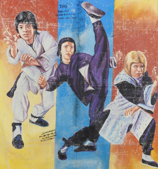 The Leg Fighters Movie Poster - Authentic Hand-Painted Ghanaian Art - alternate view