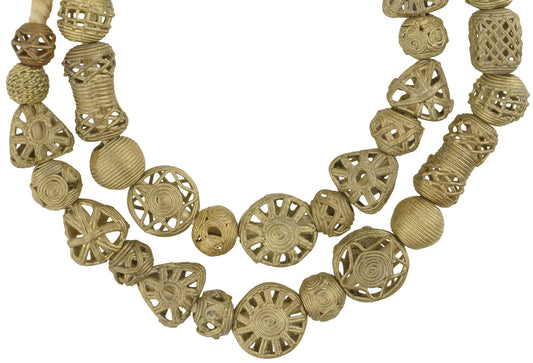 Handmade African Round Brass Beads - Ghana Lost Wax Technique - alternate view