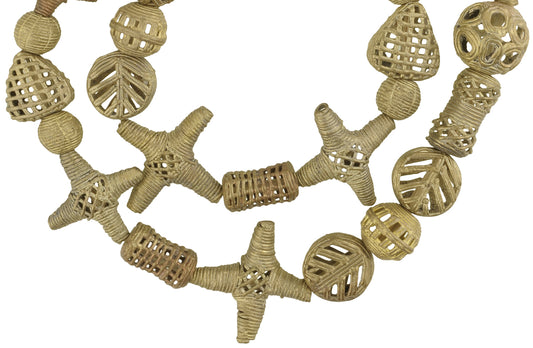 Handmade African Brass Beads From Ghana - 25 3/4" Strand - alternate view