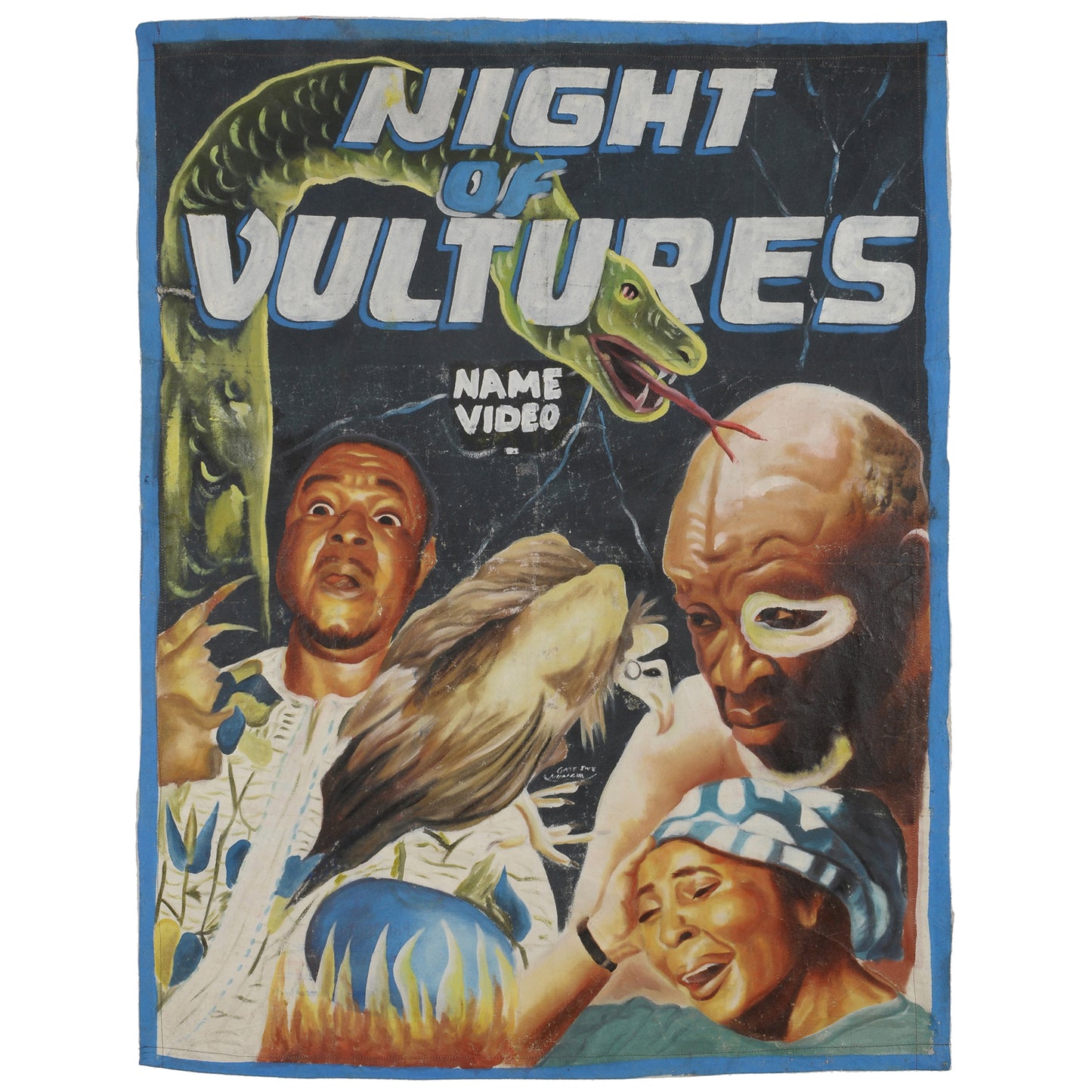 Night Of Vultures Movie Poster - Authentic Hand-Painted Ghanaian Art