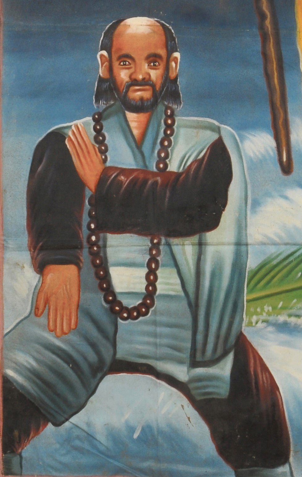 Man From Shaolin Martial Art Movie Poster - Hand Painted In Ghana - close-up