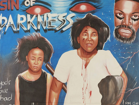 Sin Of Darkness Movie Poster - Hand-Painted Ghanaian Art - alternate view