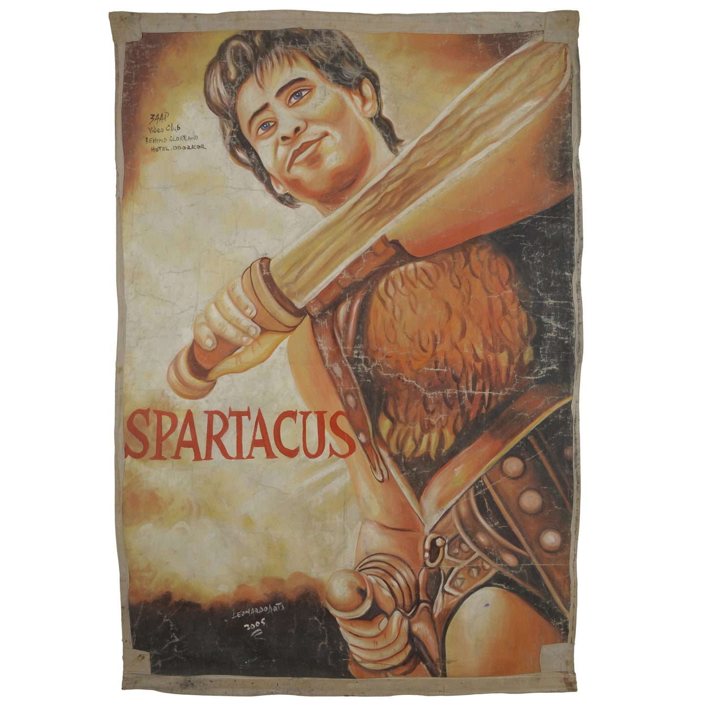 Spartacus Hand-Painted Ghanaian Movie Poster - Collectible Art