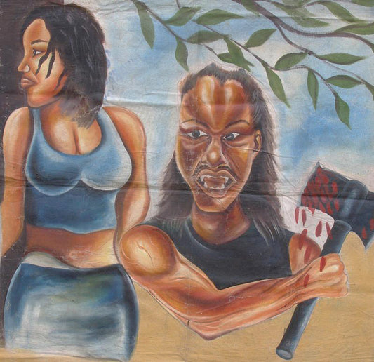 Wrong Turn Ghanaian Movie Poster - Hand-Painted - alternate view